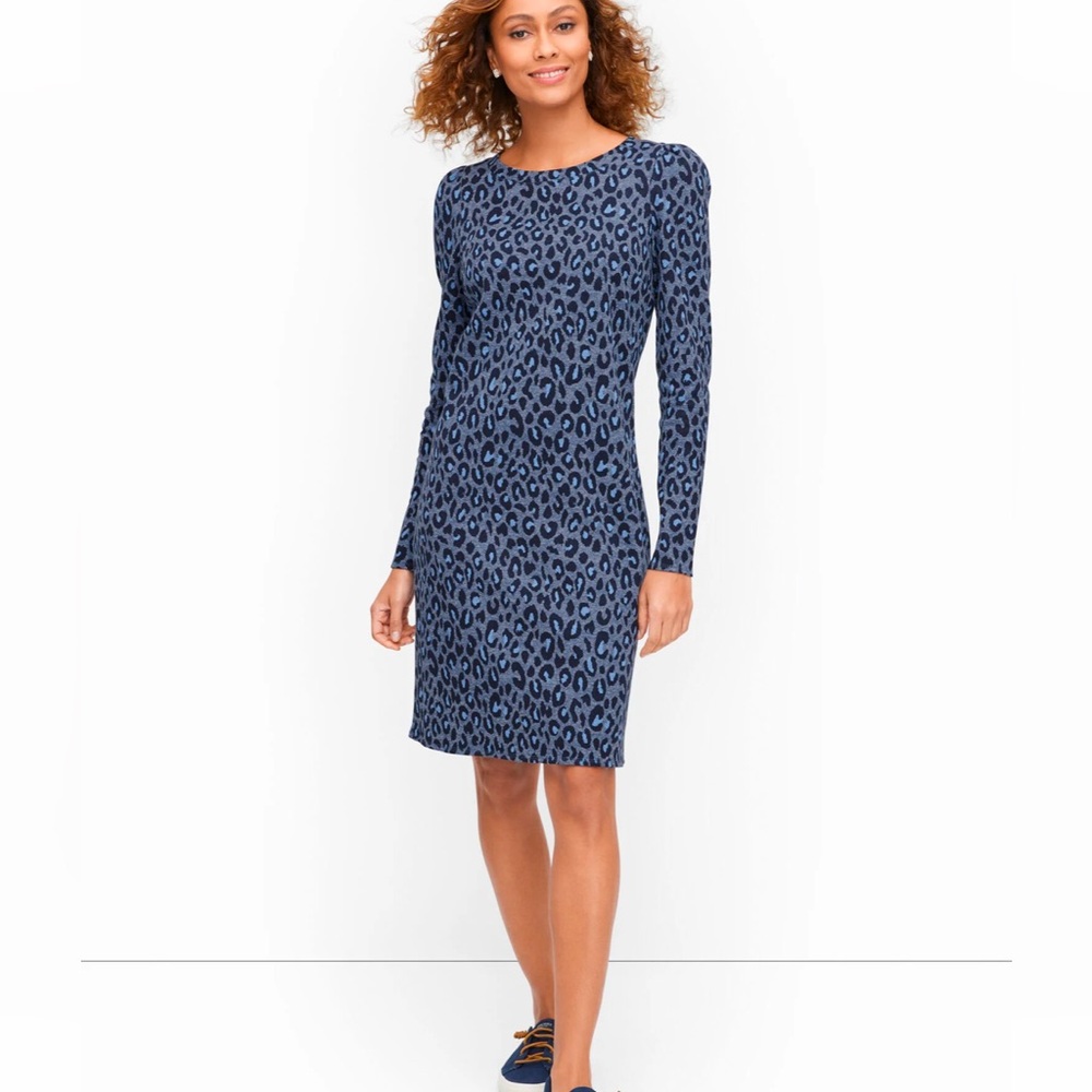 Leopard Print Sweatshirt Dress
Color: BLUE MULTI